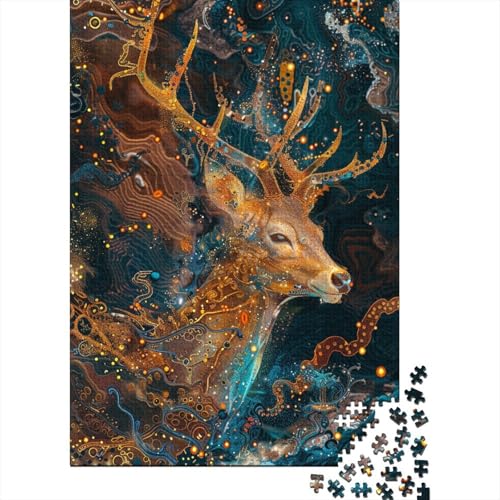 Farbenfrohes Puzzle Schöner Hirsch Geschicklichkeitsspiel Home Dekoration Puzzle Tier Puzzle-Geschenk Puzzle 1000 Teile Herausforderndes Puzzle Für Erwachsene Und Kinder 300pcs (40x28cm) von VesFy