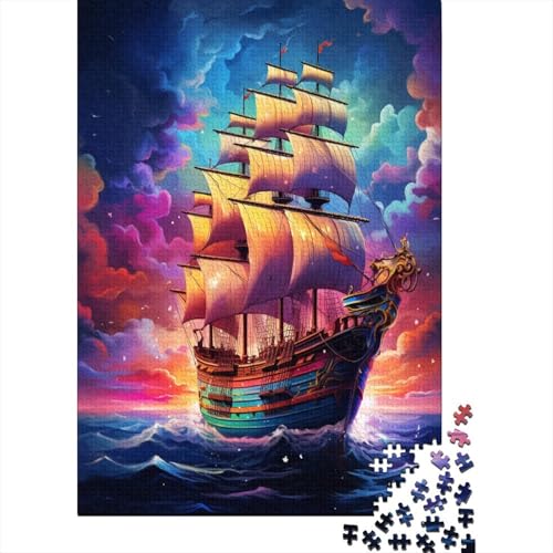 Farbenfrohes Puzzle Schönes Segelboot Puzzle Farbenfrohes Legespiel Home Dekoration Puzzle Fahrzeugs Buntes Legespiel Puzzle 1000 Teile Herausforderndes Puzzle Für Die Ganze Familie 1000pcs (75x50 von VesFy