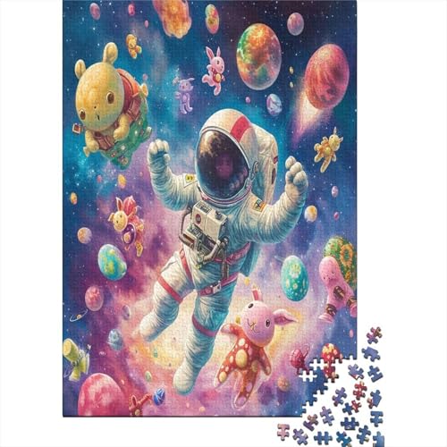 Farbenfrohes Puzzle Zeichentrick-Astronaut Klassische Puzzles Erwachsene Puzzles Raumanzüge Puzzle-Geschenk Puzzle 1000 Teile Impossible Puzzle Für Erwachsene Und Kinder 300pcs (40x28cm) von VesFy
