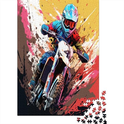 Puzzle Cooles Motorrad Puzzle Farbenfrohes Legespiel Home Dekoration Puzzle Fahrzeugs Clevere Rätsel Puzzle 1000 Teile Impossible Puzzle Für Erwachsene Und Kinder 300pcs (40x28cm) von VesFy