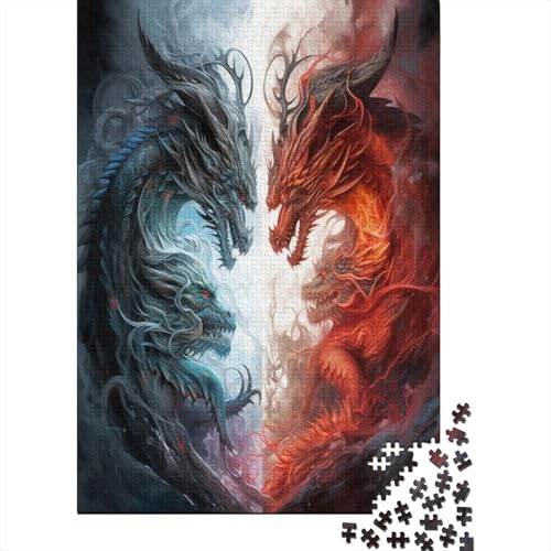 Puzzle Farbenfrohes Cooler Drache Geschicklichkeitsspiel Erwachsene Puzzles Tier Puzzle 1000 Teile Erwachsenen Puzzle Für Die Ganze Familie 300pcs (40x28cm) von VesFy