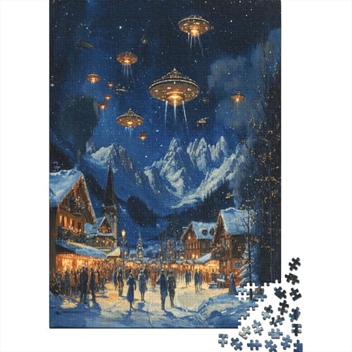 Puzzle Farbenfrohes Kleine Stadt In The Snow Geschicklichkeitsspiel Erwachsene Puzzles Schöne Stadt Clevere Rätsel Puzzle 1000 Teile Impossible Puzzle Für Erwachsene Kinder 300pcs (40x28cm) von VesFy