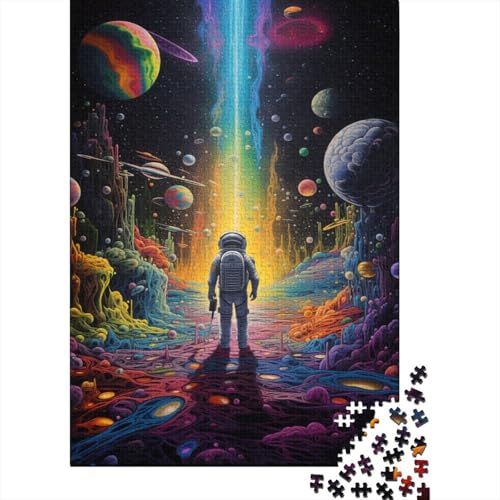 Puzzle Farbenfrohes Kreativer Astronaut Geschicklichkeitsspiel Erwachsene Puzzles Raumanzüge Clevere Rätsel Puzzle 1000 Teile Impossible Puzzle Für Erwachsene Kinder 300pcs (40x28cm) von VesFy