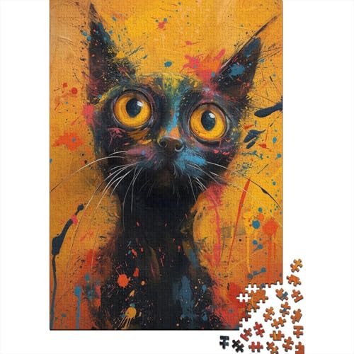 Puzzle Farbenfrohes Niedliche Katze Geschicklichkeitsspiel Erwachsene Puzzles Tier Clevere Rätsel 1000 Teile Geburtstagsgeschenk Für Erwachsene Für Erwachsene Kinder 1000pcs (75x50cm) von VesFy