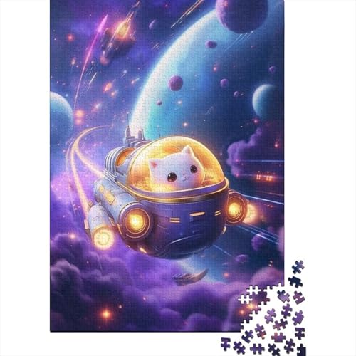 Puzzle Farbenfrohes Niedliche Katze Geschicklichkeitsspiel Erwachsene Puzzles Tier Puzzle 1000 Teile Erwachsenen Puzzle Für Die Ganze Familie 500pcs (52x38cm) von VesFy