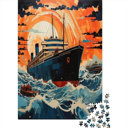 Puzzle Farbenfrohes Ozean-Kreuzfahrt Geschicklichkeitsspiel Erwachsene Puzzles Fahrzeugs Clevere Rätsel Puzzle 1000 Teile Impossible Puzzle Für Erwachsene Kinder 1000pcs (75x50cm) von VesFy