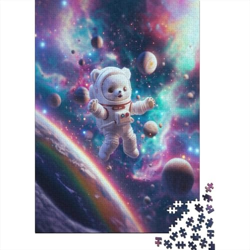 Puzzle Farbenfrohes Space Bär Klassische Puzzles Erwachsene Puzzles Tier Puzzle-Geschenk Puzzle 1000 Teile Impossible Puzzle Für Erwachsene Und Kinder 1000pcs (75x50cm) von VesFy