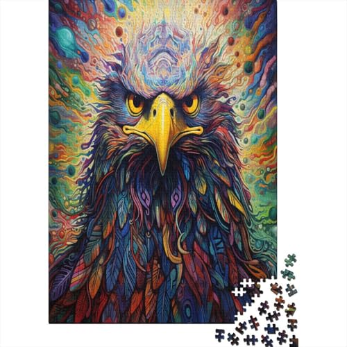 Puzzle Kunst Adler Puzzle Farbenfrohes Legespiel Home Dekoration Puzzle Tier Clevere Rätsel Puzzle 1000 Teile Impossible Puzzle Für Erwachsene Und Kinder 300pcs (40x28cm) von VesFy