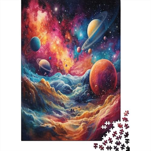 Puzzle Schönes Universum Puzzle Farbenfrohes Legespiel Home Dekoration Puzzle Kunst Planet Clevere Rätsel Puzzle 1000 Teile Impossible Puzzle Für Erwachsene Und Kinder 300pcs (40x28cm) von VesFy