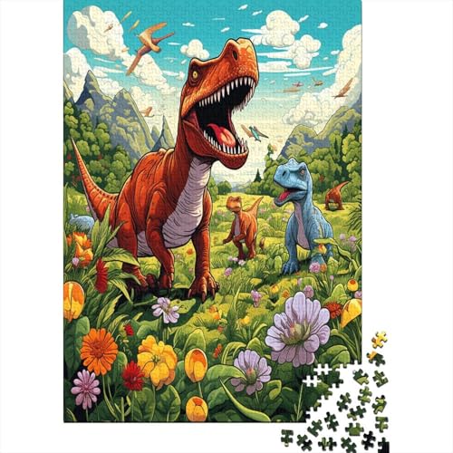 Puzzles Cartoon Dinosaurierierierier Klassische Puzzles Home Dekoration Puzzle Tier Clevere Rätsel 1000 Teile Herausforderndes Puzzle Für Erwachsene Und Kinder 1000pcs (75x50cm) von VesFy