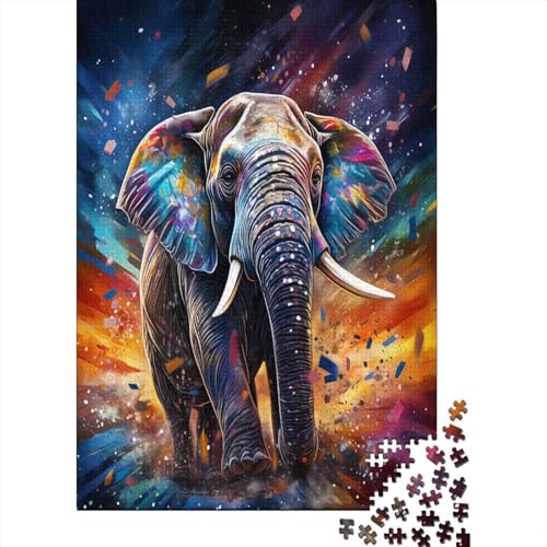 Puzzles Colorful Elefant Geschicklichkeitsspiel Home Dekoration Puzzle Tiers Buntes Legespiel Puzzle 1000 Teile Herausforderndes Puzzle Für Erwachsene Und Kinder 1000pcs (75x50cm) von VesFy