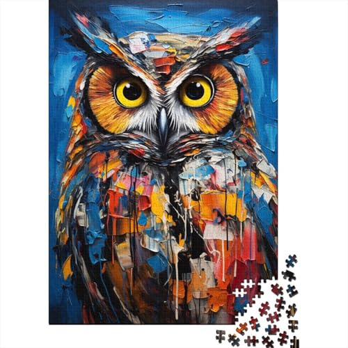 Puzzles Coole Eule Geschicklichkeitsspiel Home Dekoration Puzzle Tier Buntes Legespiel Puzzle 1000 Teile Herausforderndes Puzzle Für Erwachsene Und Kinder 300pcs (40x28cm) von VesFy