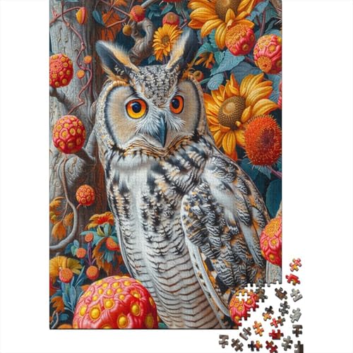 Puzzles Coole Eule Klassische Puzzles Lernspiel Herausforderung Spielzeug Tier Clevere Rätsel 1000-teilige Puzzles Impossible Puzzle Für Erwachsene Und Kinder 1000pcs (75x50cm) von VesFy