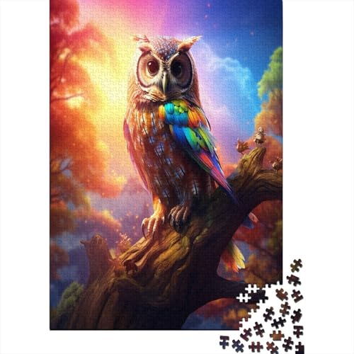 Puzzles Coole Eule Klassische Puzzles Lernspiel Herausforderung Spielzeug Tier Clevere Rätsel 1000-teilige Puzzles Impossible Puzzle Für Erwachsene Und Kinder 500pcs (52x38cm) von VesFy