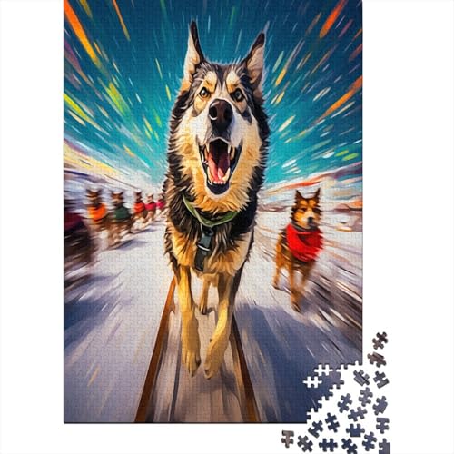 Puzzles Husky Hund Klassische Puzzles Home Dekoration Puzzle Tier Puzzle 1000 Teile Erwachsenen Puzzle Für Erwachsene 300pcs (40x28cm) von VesFy