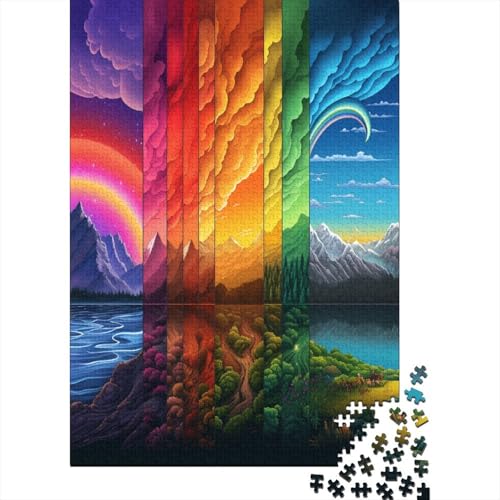 Puzzles Kreative Landschaft Geschicklichkeitsspiel Home Dekoration Puzzle Fantasy Landschaft Buntes Legespiel Puzzle 1000 Teile Herausforderndes Puzzle Für Erwachsene Und Kinder 300pcs (40x28cm) von VesFy