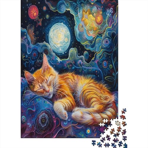 Puzzles Kunst Katze Geschicklichkeitsspiel Home Dekoration Puzzle Tier Puzzle-Geschenk Puzzle 1000 Teile Herausforderndes Puzzle Für Erwachsene Und Kinder 1000pcs (75x50cm) von VesFy