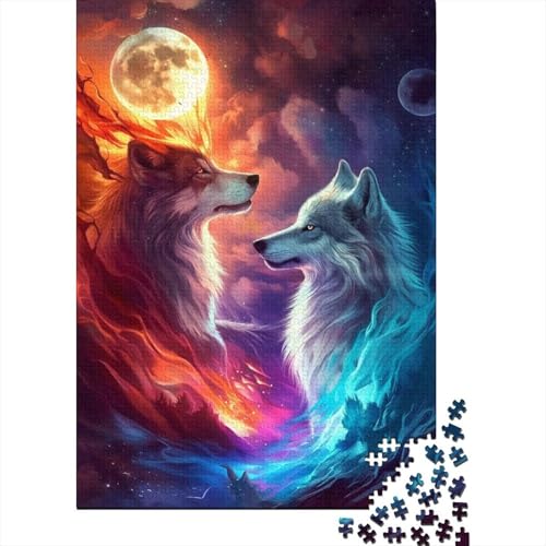 Puzzles Kunst Wolf Klassische Puzzles Home Dekoration Puzzle Tier Puzzle-Geschenk Puzzle 1000 Teile Herausforderndes Geschicklichkeitsspiel Für Erwachsene Und Kinder 300pcs (40x28cm) von VesFy