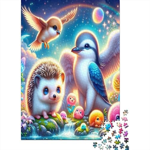 Puzzles Niedlicher Igel Klassische Puzzles Home Dekoration Puzzle Tier Puzzle-Geschenk Puzzle 1000 Teile Herausforderndes Puzzle Für Erwachsene Und Kinder 500pcs (52x38cm) von VesFy