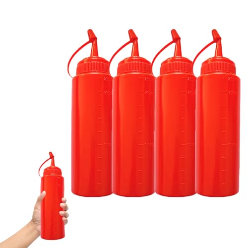 Vesidoloy Fake Senf Streich Ketchup Flasche, 4 Stück Fake Squirt Senf Und Ketchup Bottle Prank Gag Set, Lustige Gefälschte Salatdressing Flasche, Quetschen Lustiges Streichspielzeug von Vesidoloy
