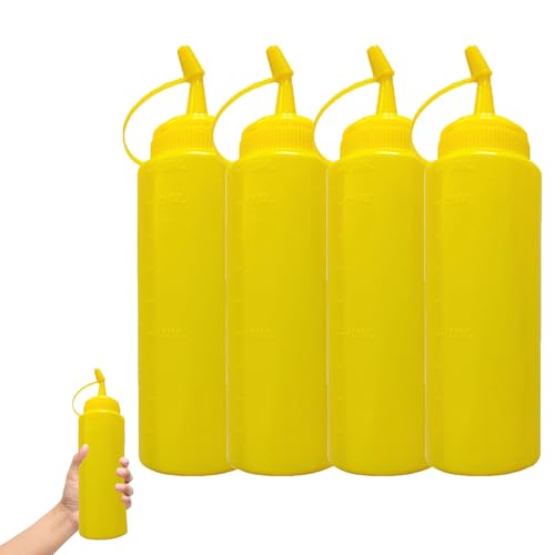 Vesidoloy Fake Senf Streich Ketchup Flasche, 4 Stück Fake Squirt Senf Und Ketchup Bottle Prank Gag Set, Lustige Gefälschte Salatdressing Flasche, Quetschen Lustiges Streichspielzeug von Vesidoloy