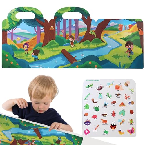 Vesidoloy Kinder wiederverwendbares Aufkleberbuch, Reiseaufkleberbücher für Kinder - Tragbares wasserdichtes, rastbares ruhiges Puzzle | Lernwerkzeug für frühe Bildung für Alter 3+, faltbar mit dem Vesidoloy Kinder wiederverwendbares Aufkleberbuch, Reiseaufkleberbücher für Kinder - Tragbares wasserdichtes, rastbares ruhiges Puzzle | Lernwerkzeug für frühe Bildung für Alter 3+, faltbar mit dem von Vesidoloy