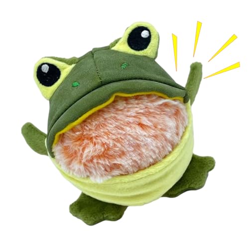 Vesidoloy Quietschendes Hundespielzeug – Froschhai, unzerstörbares Spielzeug – interaktives, abnehmbares, unzerstörbares quietschendes Zahnzubehör, Zubehör für kleine, mittelgroße und große Rassen von Vesidoloy