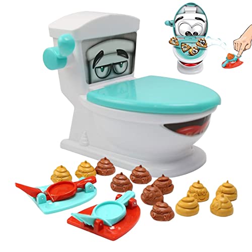 Poop Shoot Spielzeug - Lustiges Familienparty Poop Shoot Spiel - - Kreatives Toiletten poop-Spiel Spielzeug Neujahrsgeschenk für Kinder - Enthält Toilette, 2 Launcher, 12 poops und einen Aufkleber. von Vesone
