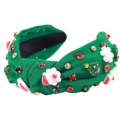 Vestamore Kristall-Weihnachts-Stirnband mit Weihnachtsmann- und Schneeflocken-Designs, festliches Haarteil für Feiertagsveranstaltungen, Strass-Party-Haarband von Vestamore