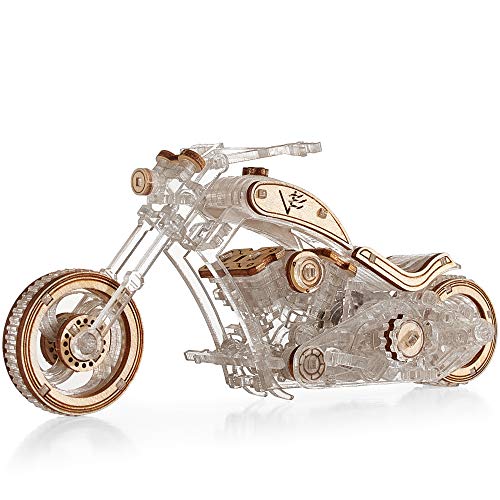VETER Chopper-V1 Motorrad 3D Holzbausatz für Erwachsene und Teenager, ohne Kleber inkl. Anleitung und Antrieb - Mechanisches Modell - Holzpuzzle VETER Chopper-V1 Motorrad 3D Holzbausatz für Erwachsene und Teenager, ohne Kleber inkl. Anleitung und Antrieb - Mechanisches Modell - Holzpuzzle von Veter Models