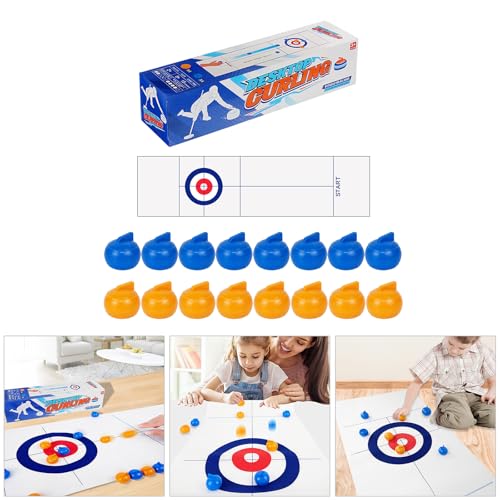 Vexebnular Lustige Tabletop Kleines Curling Spiel Tabletop Brettspiel Tabletop Curling Spiel Für Erwachsene Kinder Familien Einfach Zu Bedienen von Vexebnular