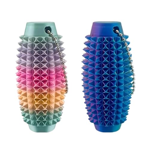 2 Stück Spiky Grippie Stim Schlüsselanhänger, sensorisches Spielzeug, Fidget-Schlüsselanhänger, langlebiger PLA-Anhänger für Angstlinderung und Stress, Taschensensorisches Spielzeug für Erwachsene und von Vexilon