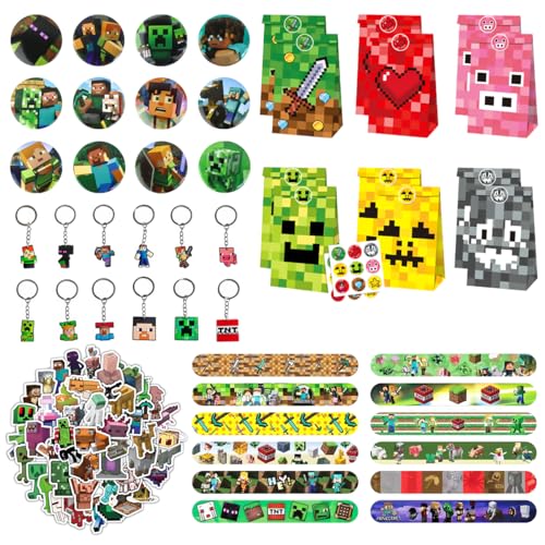 Vexran 106 PCS Videospiel Party Mitgebsel Kindergeburtstag Gastgeschenke Gamer Theme Party Zubehör Set mit Armbänder Schlüsselanhänger Geschenktüten Aufkleber Vexran 106 PCS Videospiel Party Mitgebsel Kindergeburtstag Gastgeschenke Gamer Theme Party Zubehör Set mit Armbänder Schlüsselanhänger Geschenktüten Aufkleber von Vexran