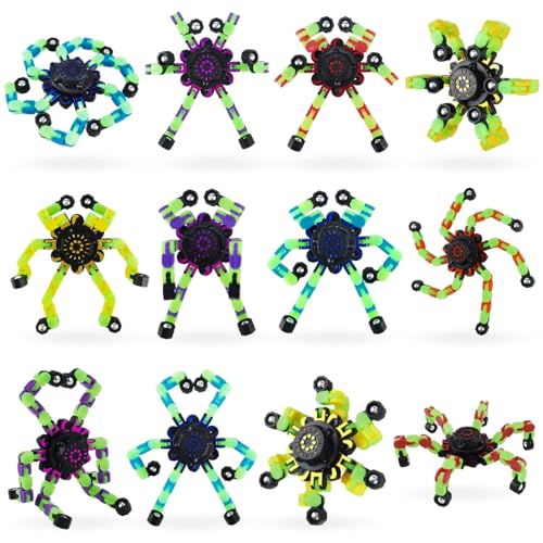 Vexran 12 Stück Roboter Spinner Kinder Erwachsene Set, Leuchtende Spinnen Roboter Fingerspitze Gyro, DIY Verformbare Spinning Schreibtisch Spielzeug, für Party Gunst, Klassenzimmer Geburtstagsfeier Vexran 12 Stück Roboter Spinner Kinder Erwachsene Set, Leuchtende Spinnen Roboter Fingerspitze Gyro, DIY Verformbare Spinning Schreibtisch Spielzeug, für Party Gunst, Klassenzimmer Geburtstagsfeier von Vexran