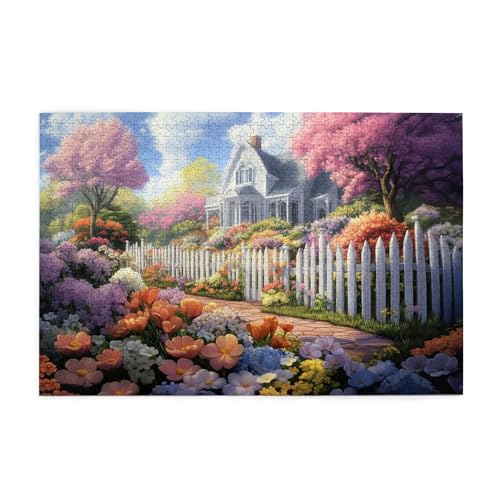 Vextrovia 1000 Teile Romantisches Holzpuzzle für Erwachsene, Haus umgeben von Blumen, Puzzles für Erwachsene 1000 Teile, Puzzles geeignet für die Unterhaltung mit der Familie während der Ferien Vextrovia 1000 Teile Romantisches Holzpuzzle für Erwachsene, Haus umgeben von Blumen, Puzzles für Erwachsene 1000 Teile, Puzzles geeignet für die Unterhaltung mit der Familie während der Ferien von Vextrovia