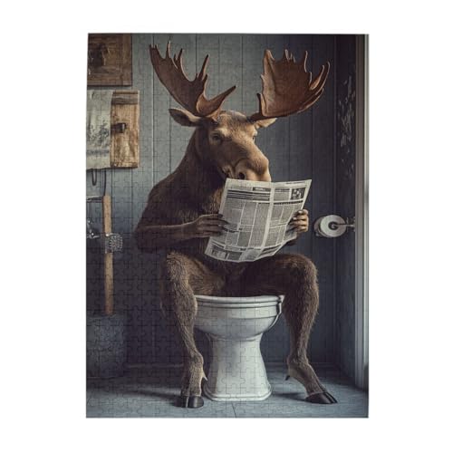 Vextrovia 500 Stück Erwachsene Holzpuzzles, Hirsch im Badezimmer, lustiges Brainstorming und Wandkunst im Retro-Stil, klassische Party-Stressabbau-Spiele, und genießen Sie den Prozess mit Freunden Vextrovia 500 Stück Erwachsene Holzpuzzles, Hirsch im Badezimmer, lustiges Brainstorming und Wandkunst im Retro-Stil, klassische Party-Stressabbau-Spiele, und genießen Sie den Prozess mit Freunden von Vextrovia