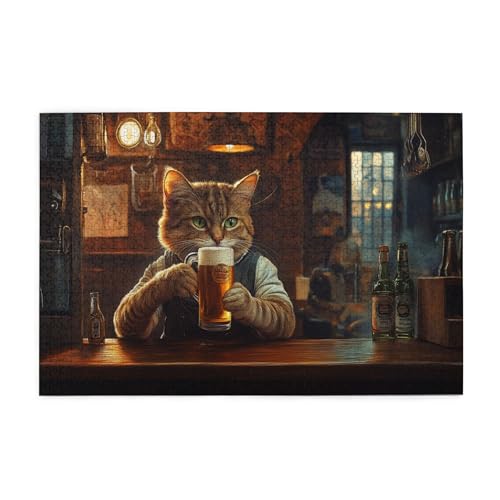 Vextrovia American Style Tavern Puzzles für Erwachsene, 1000 Teile, Vintage-Illustration – Biertrinkende Katze, Holz-Puzzle, Stressabbau-Vergnügen, herausfordernde Gehirnübung, entspannen Sie sich Vextrovia American Style Tavern Puzzles für Erwachsene, 1000 Teile, Vintage-Illustration – Biertrinkende Katze, Holz-Puzzle, Stressabbau-Vergnügen, herausfordernde Gehirnübung, entspannen Sie sich von Vextrovia