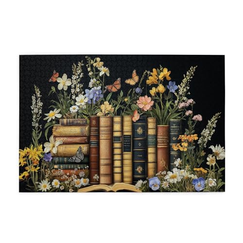 Vextrovia Blumen & Bücher, Puzzles für Erwachsene 1000 Teile, Holzpuzzles Puzzle, Erwachsenen-Brainstorming und Heimdekoration, ideal für Entspannung und Präsentation für Puzzle-Enthusiasten Vextrovia Blumen & Bücher, Puzzles für Erwachsene 1000 Teile, Holzpuzzles Puzzle, Erwachsenen-Brainstorming und Heimdekoration, ideal für Entspannung und Präsentation für Puzzle-Enthusiasten von Vextrovia