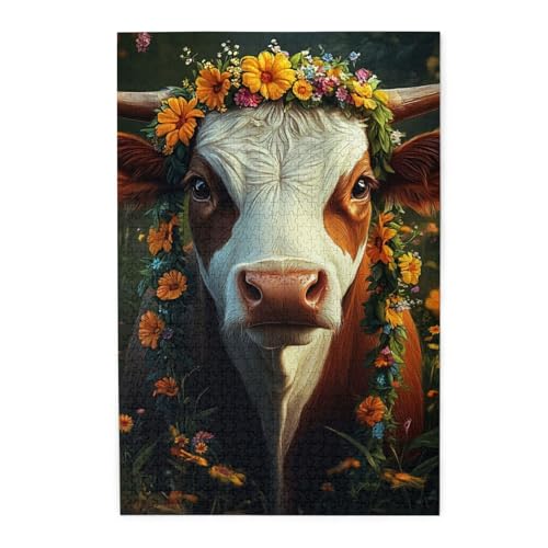 Vextrovia Blumen und Kühe, Holzpuzzles für Erwachsene 1000 Teile, Brainstorming mit Bauernhofthema, Stressabbau, schickes Kunstwerk im Landhausstil, ideal für Spieleabende, Geschenke für Vextrovia Blumen und Kühe, Holzpuzzles für Erwachsene 1000 Teile, Brainstorming mit Bauernhofthema, Stressabbau, schickes Kunstwerk im Landhausstil, ideal für Spieleabende, Geschenke für von Vextrovia