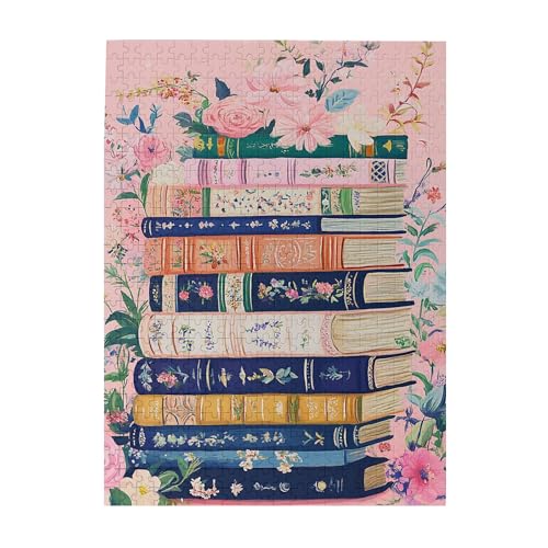 Vextrovia Bücher voller Blumen, Puzzles für Erwachsene 500 Teile, Holzpuzzles für Erwachsene, Vintage Rustikales Puzzle-Kunstwerk, klassische Buchthemenpuzzles, Puzzle-Geschenke für Buchliebhaber Vextrovia Bücher voller Blumen, Puzzles für Erwachsene 500 Teile, Holzpuzzles für Erwachsene, Vintage Rustikales Puzzle-Kunstwerk, klassische Buchthemenpuzzles, Puzzle-Geschenke für Buchliebhaber von Vextrovia