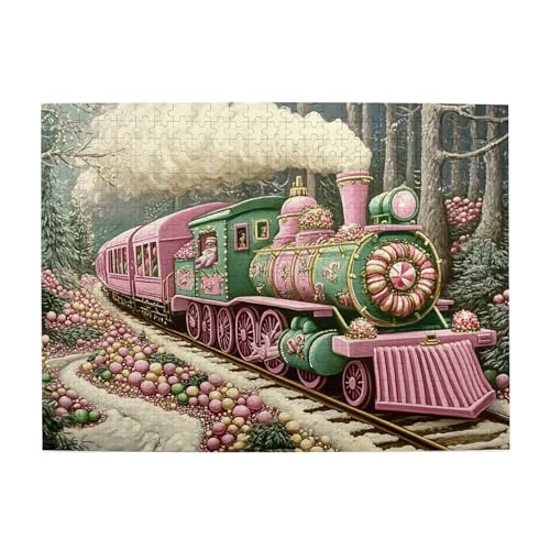 Vextrovia Candy Train Wooden Jigsaw Puzzle Game, Sugar World-Sweet Train Puzzles für Erwachsene 500 Teile, einzigartiges und schönes Design, unmöglich schwer schwierig herausfordernde Puzzles für von Vextrovia
