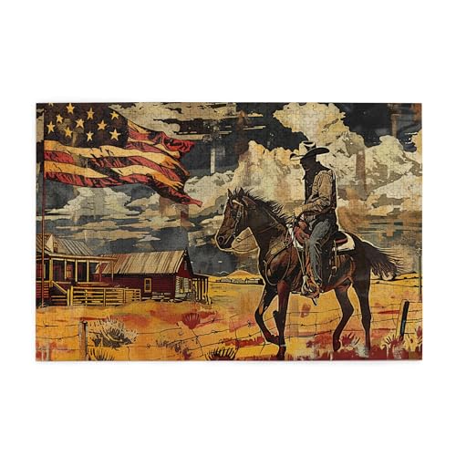 Vextrovia Cowboys & Flags Holzpuzzle Erwachsene Western Style Puzzles für Erwachsene 1000 Teile Klassisches American Cowboy Holzpuzzle Erwachsene Brainstorming Puzzles für Cowboy-Kulturliebhaber Vextrovia Cowboys & Flags Holzpuzzle Erwachsene Western Style Puzzles für Erwachsene 1000 Teile Klassisches American Cowboy Holzpuzzle Erwachsene Brainstorming Puzzles für Cowboy-Kulturliebhaber von Vextrovia