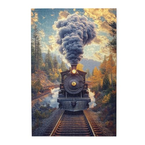 Vextrovia Erwachsenen-Party-Puzzle-Aktivität, Vintage-Dampfzug-Holz-Puzzle, alte Züge in Bewegung, Puzzle für Erwachsene, 1000 Teile, Erwachsenenpuzzle für Dampfzug-Liebhaber Vextrovia Erwachsenen-Party-Puzzle-Aktivität, Vintage-Dampfzug-Holz-Puzzle, alte Züge in Bewegung, Puzzle für Erwachsene, 1000 Teile, Erwachsenenpuzzle für Dampfzug-Liebhaber von Vextrovia