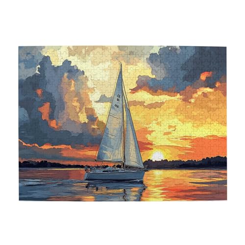 Vextrovia Erwachsenenpuzzles, Aquarell – Sonnenuntergang und Segelboot, Holzpuzzle für Erwachsene, Sonnenuntergangsszene, Malpuzzle für Erwachsene, 500 Teile, unmöglich, schwierig, schwierig Vextrovia Erwachsenenpuzzles, Aquarell – Sonnenuntergang und Segelboot, Holzpuzzle für Erwachsene, Sonnenuntergangsszene, Malpuzzle für Erwachsene, 500 Teile, unmöglich, schwierig, schwierig von Vextrovia