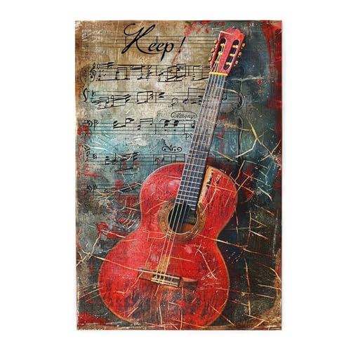 Vextrovia Gitarre & Noten, Puzzles für Erwachsene 1000 Teile, Erwachsene Holzpuzzle Vintage Musik Puzzle Wohnkultur, Puzzles für Musikliebhaber, Entspannen Sie sich und genießen Sie den Spaß am Lösen Vextrovia Gitarre & Noten, Puzzles für Erwachsene 1000 Teile, Erwachsene Holzpuzzle Vintage Musik Puzzle Wohnkultur, Puzzles für Musikliebhaber, Entspannen Sie sich und genießen Sie den Spaß am Lösen von Vextrovia
