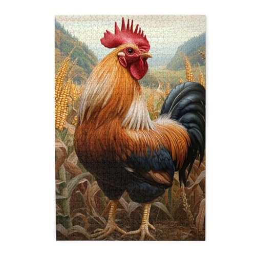 Vextrovia Herbst Bauernhof, Hähne in Kornfeldern, Holzpuzzles für Erwachsene 1000 Teile, Vintage Party Brainstorming, Linderung von Arbeitsstress Ideal für Spieleabende, Geschenke für Familie und Vextrovia Herbst Bauernhof, Hähne in Kornfeldern, Holzpuzzles für Erwachsene 1000 Teile, Vintage Party Brainstorming, Linderung von Arbeitsstress Ideal für Spieleabende, Geschenke für Familie und von Vextrovia