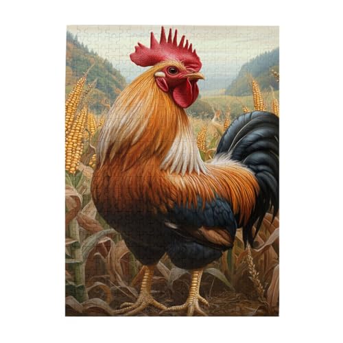 Vextrovia Herbst Bauernhof, Hähne in Kornfeldern, Holzpuzzles für Erwachsene 500 Teile, Vintage Party Brainstorming, Linderung von Arbeitsstress Ideal für Spieleabende, Geschenke für Familie und Vextrovia Herbst Bauernhof, Hähne in Kornfeldern, Holzpuzzles für Erwachsene 500 Teile, Vintage Party Brainstorming, Linderung von Arbeitsstress Ideal für Spieleabende, Geschenke für Familie und von Vextrovia