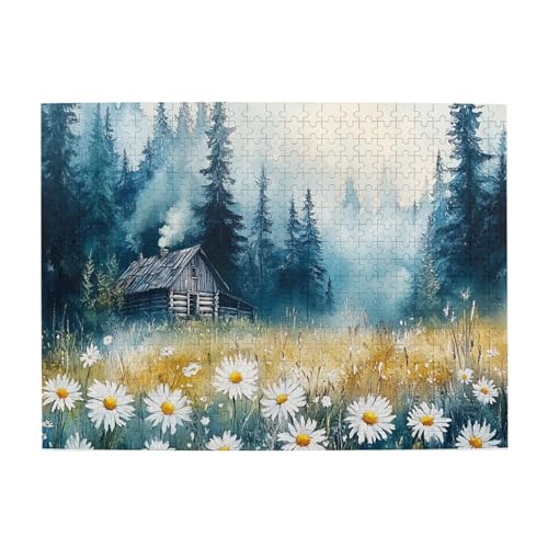 Vextrovia Holzhaus im Blumenmeer, Puzzles für Erwachsene, 500 Teile, Aquarell-Holzpuzzle für Erwachsene, Puzzles für Erwachsene sind geeignet für Heimdekoration, genießen Sie den Puzzle-Lösprozess Vextrovia Holzhaus im Blumenmeer, Puzzles für Erwachsene, 500 Teile, Aquarell-Holzpuzzle für Erwachsene, Puzzles für Erwachsene sind geeignet für Heimdekoration, genießen Sie den Puzzle-Lösprozess von Vextrovia