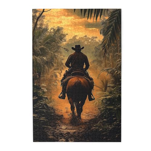 Vextrovia Holzpuzzle Vintage Westernstil Puzzles für Erwachsene 1000 Teile Cowboys auf Pferden überqueren den Dschungel Geschenk für Denimkulturliebhaber Kreative Aktivität Hobbys für Erwachsene Vextrovia Holzpuzzle Vintage Westernstil Puzzles für Erwachsene 1000 Teile Cowboys auf Pferden überqueren den Dschungel Geschenk für Denimkulturliebhaber Kreative Aktivität Hobbys für Erwachsene von Vextrovia