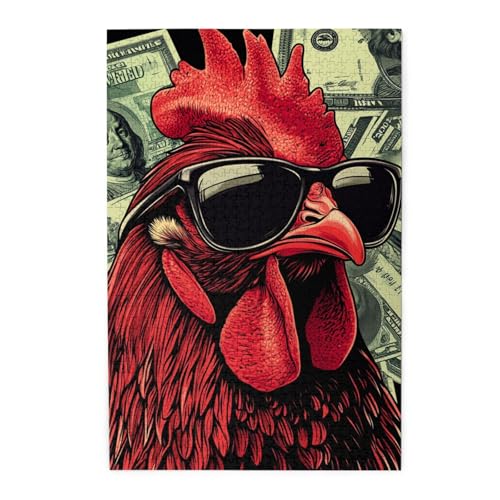 Vextrovia Holzpuzzles für Erwachsene, 1000 Teile, Hahn in Sonnenbrille, lustige Tierwandkunst, perfekt für Familie und Freunde, ideal zur Entspannung und Präsentation für Puzzle-Enthusiasten Vextrovia Holzpuzzles für Erwachsene, 1000 Teile, Hahn in Sonnenbrille, lustige Tierwandkunst, perfekt für Familie und Freunde, ideal zur Entspannung und Präsentation für Puzzle-Enthusiasten von Vextrovia